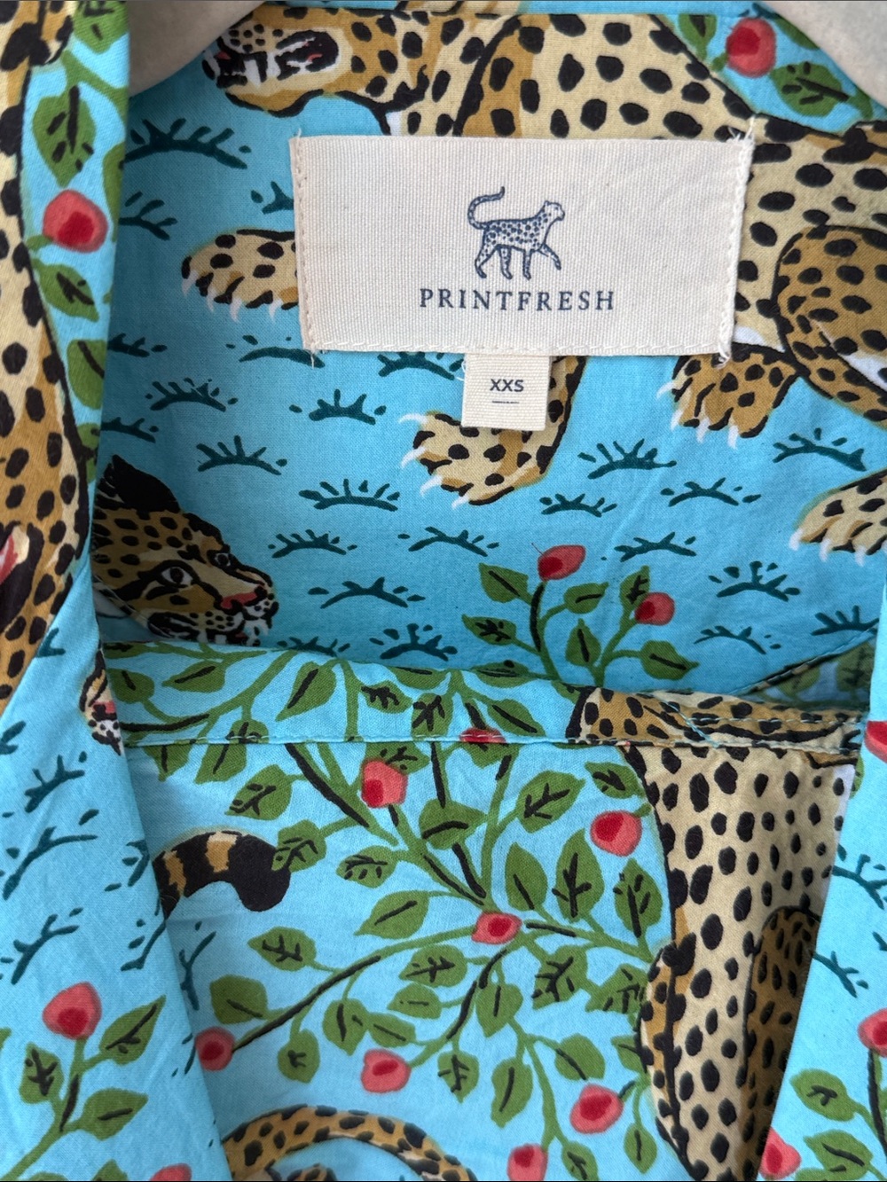 Printfresh Bagheera Leopard 🐆 Print Something Blue (Aqua) Short Pajama Set-XXS - Picture 2 of 16
